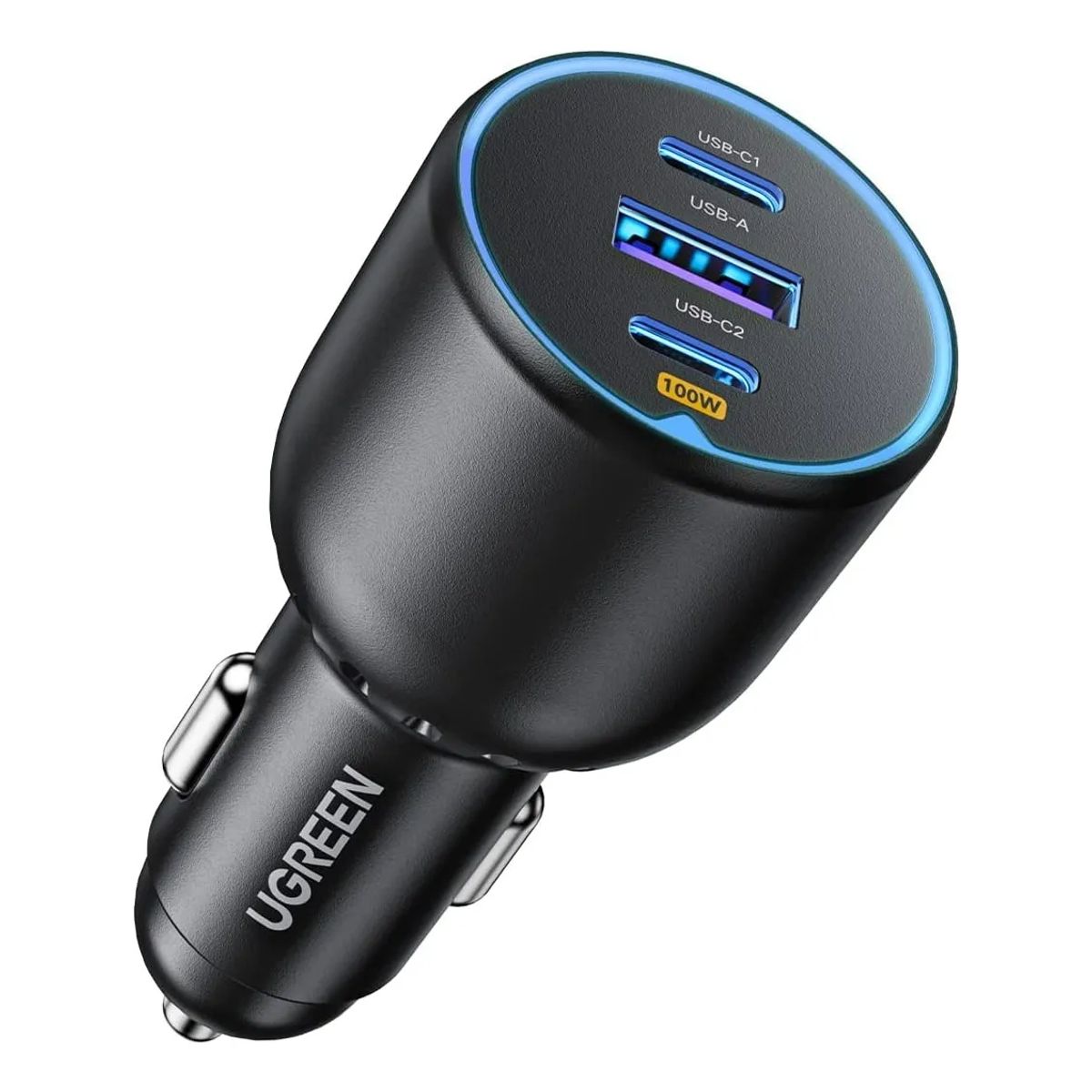 PUREPOWER - Cargador De Coche Ugreen 130w 3 Puertos Para Encendedor Color Negro