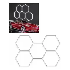 METEX - Lámpara De Techo Led Estructura Hexagonal Blanca