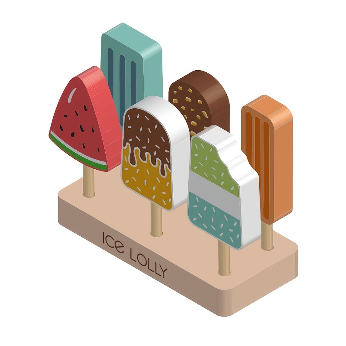 VATYERTY - Juguete de helado de madera de colores variados