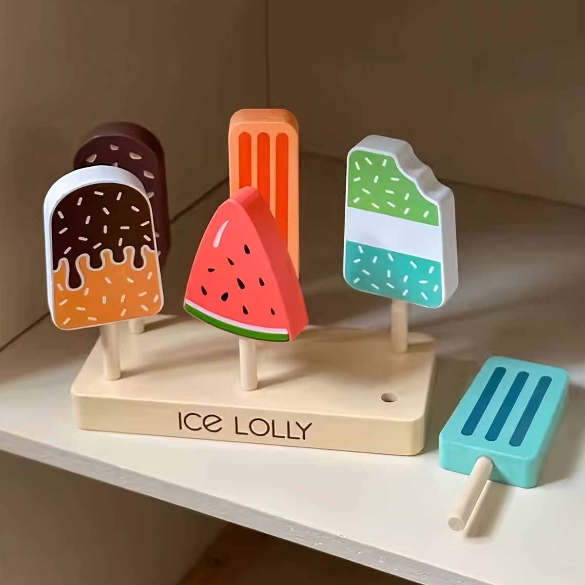 VATYERTY - Juguete de helado de madera de colores variados