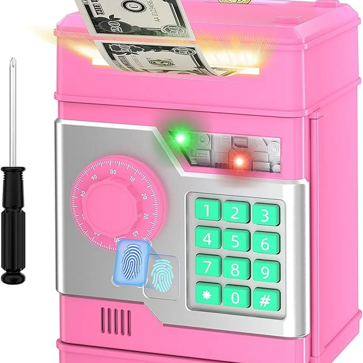 VATYERTY - Juguete electrónico duradero con huella dactilar y contraseña Rosa