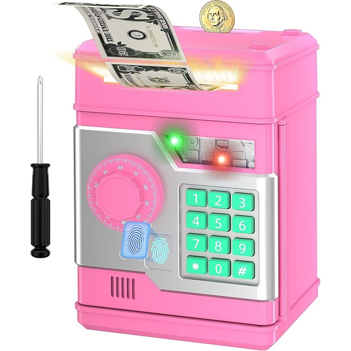 VATYERTY - Juguete electrónico duradero con huella dactilar y contraseña Rosa