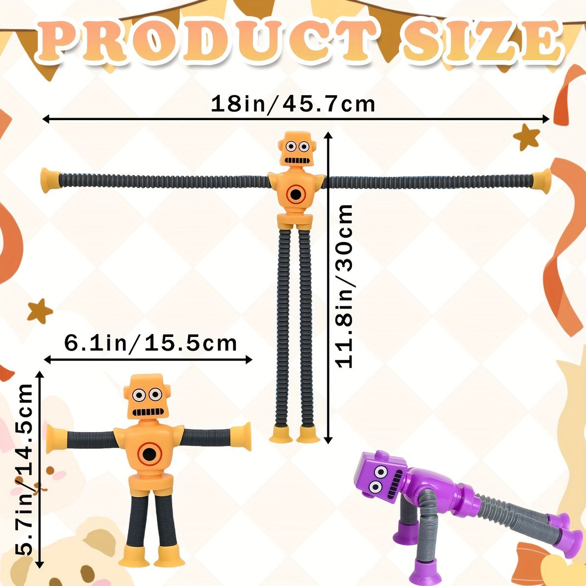VATYERTY - 12 juguetes robot estirables con ventosas