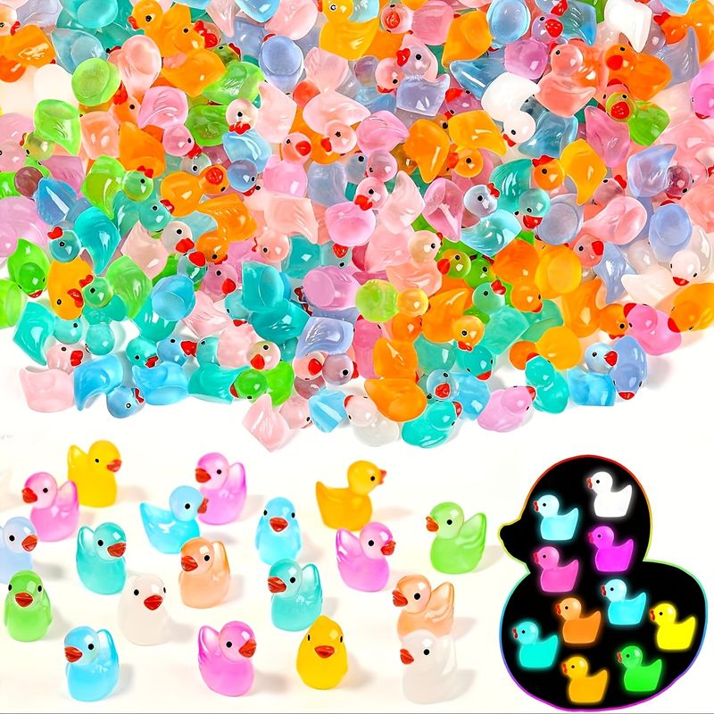 VATYERTY - 200 minifiguras pato vibrantes que brillan en la oscuridad