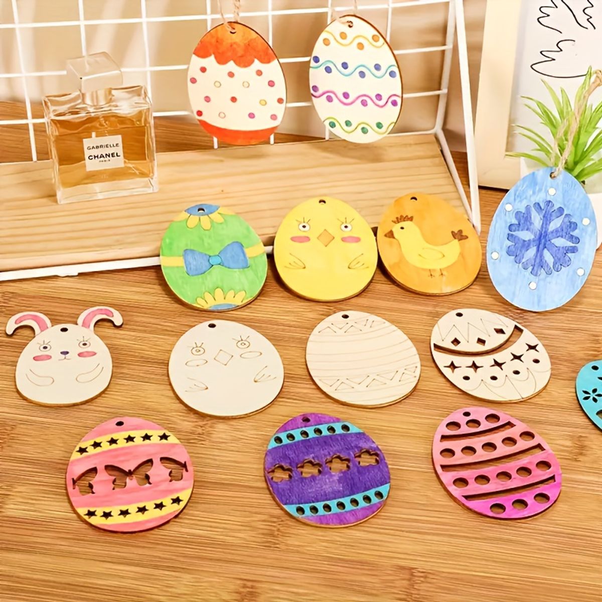 VATYERTY - 20 huevos de Pascua de madera para hacer tú mismo estilo aleatorio