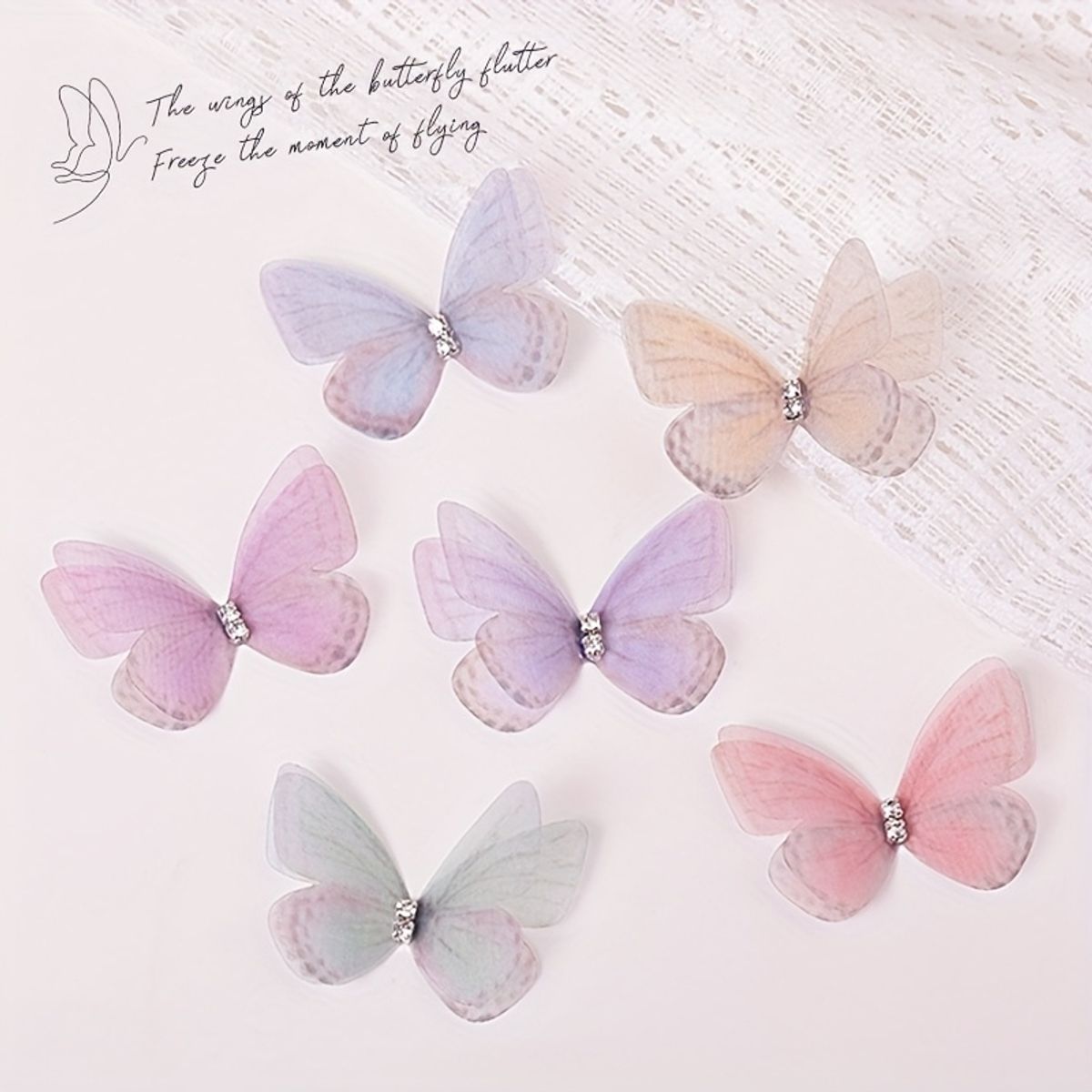 VATYERTY - 100 minimariposas de tela colores aleatorios