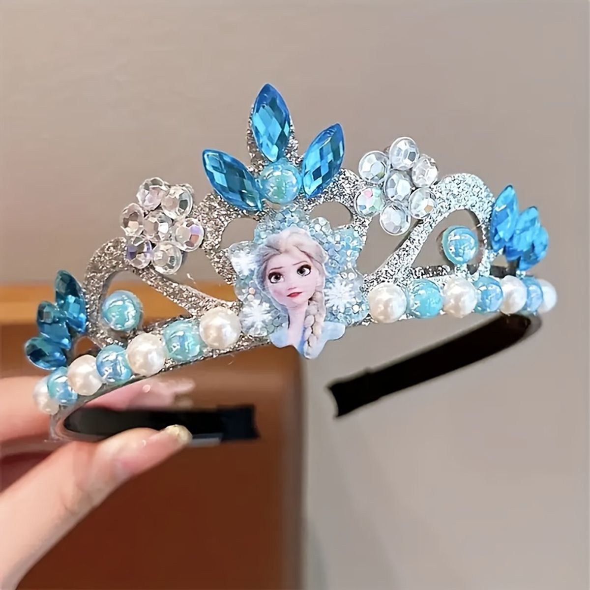 VATYERTY - Diadema de corona de princesa Elsa Disney Marrón