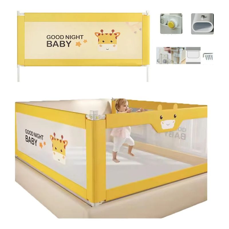 EVERSO - Baranda De Cama Seguridad Bebe Plegable Ajustable 180cm