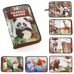 VATYERTY - Libro táctil de animales para niños Naranja
