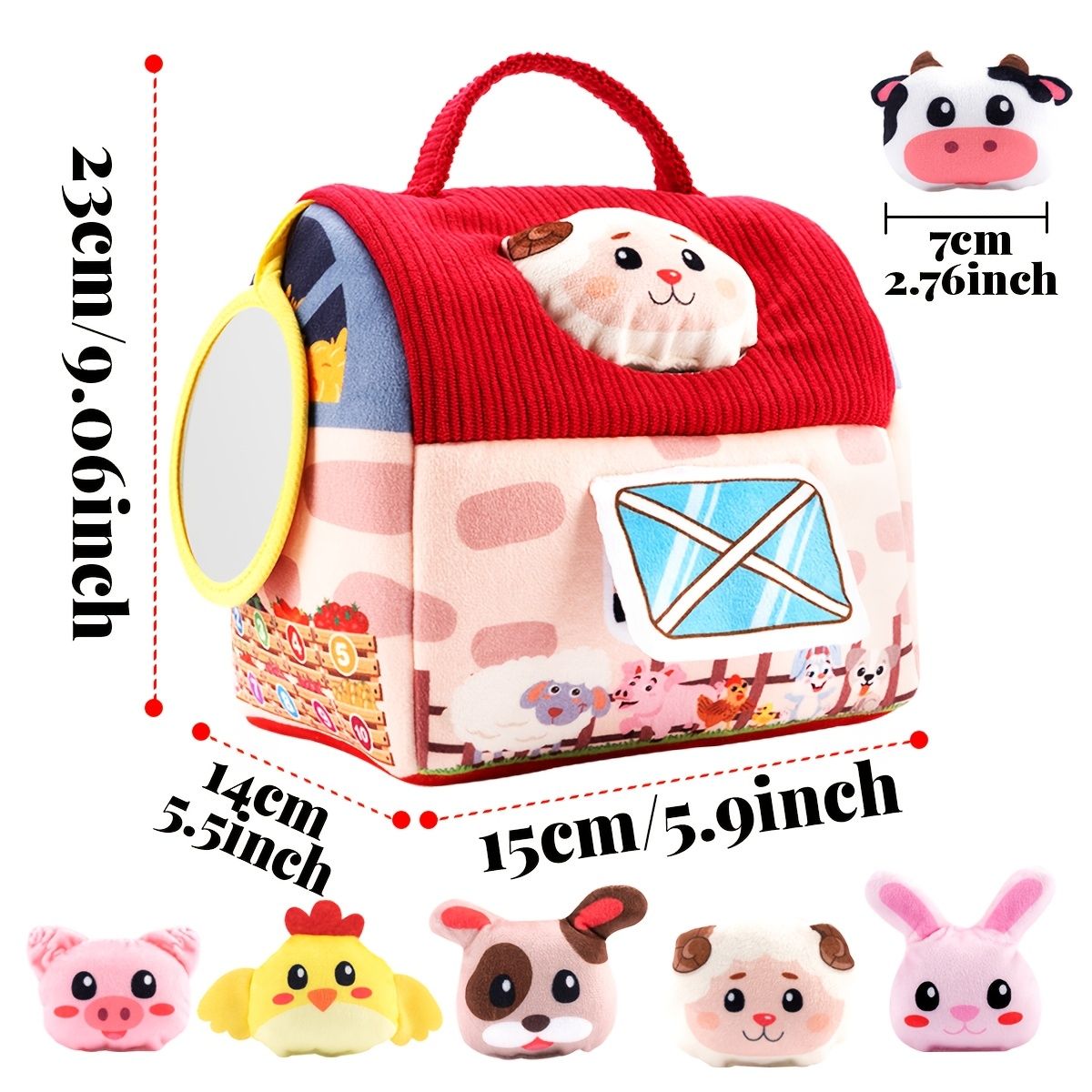 VATYERTY - Granero sorpresa de juguetes para bebés con animales de granja de peluche