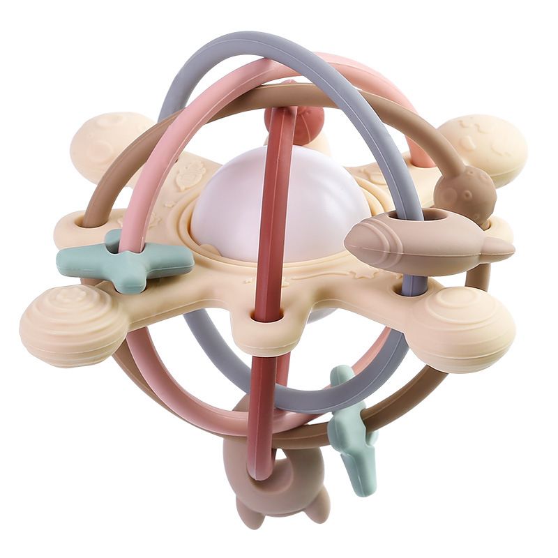 VATYERTY - Sonajero y mordedor sensorial con forma de campana silicona Color claro