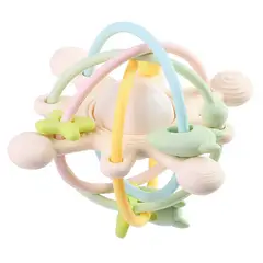 VATYERTY - Sonajero y mordedor sensorial forma campana de silicona Rosa