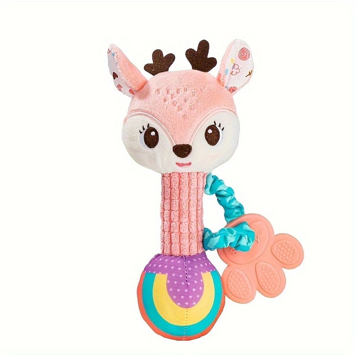 VATYERTY - Juguete peluche suave mordedor y sonajero para bebé Naranja