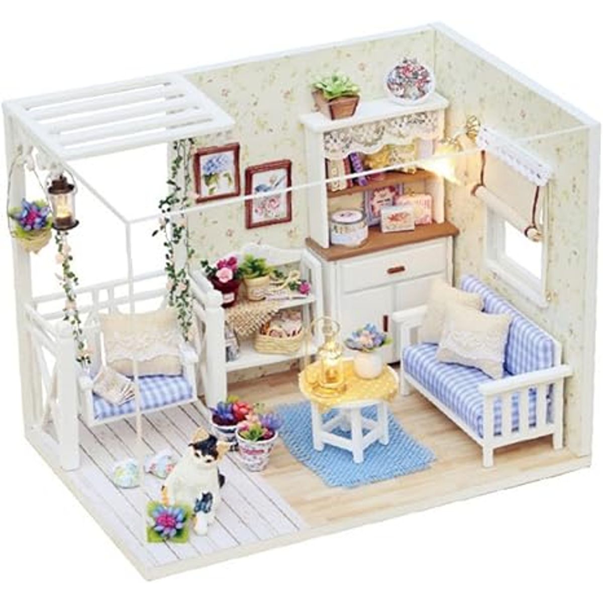 VATYERTY - Kit de Casa en Miniatura Modelo de Casa de Madera Navideña