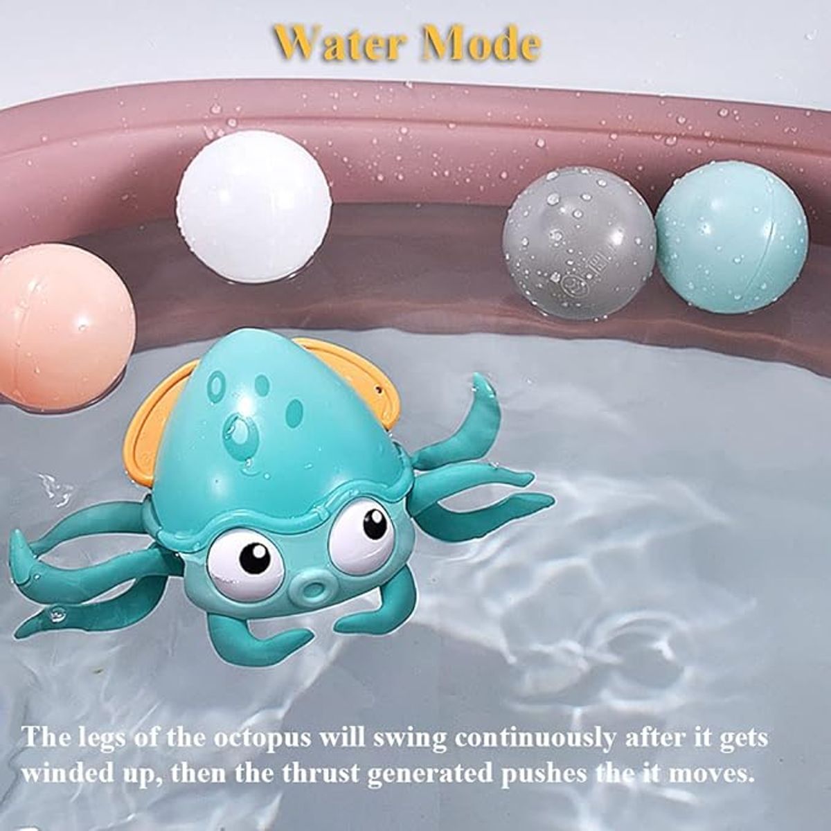 VATYERTY - Juguete de bañera con pulpo anfibio de dos modos