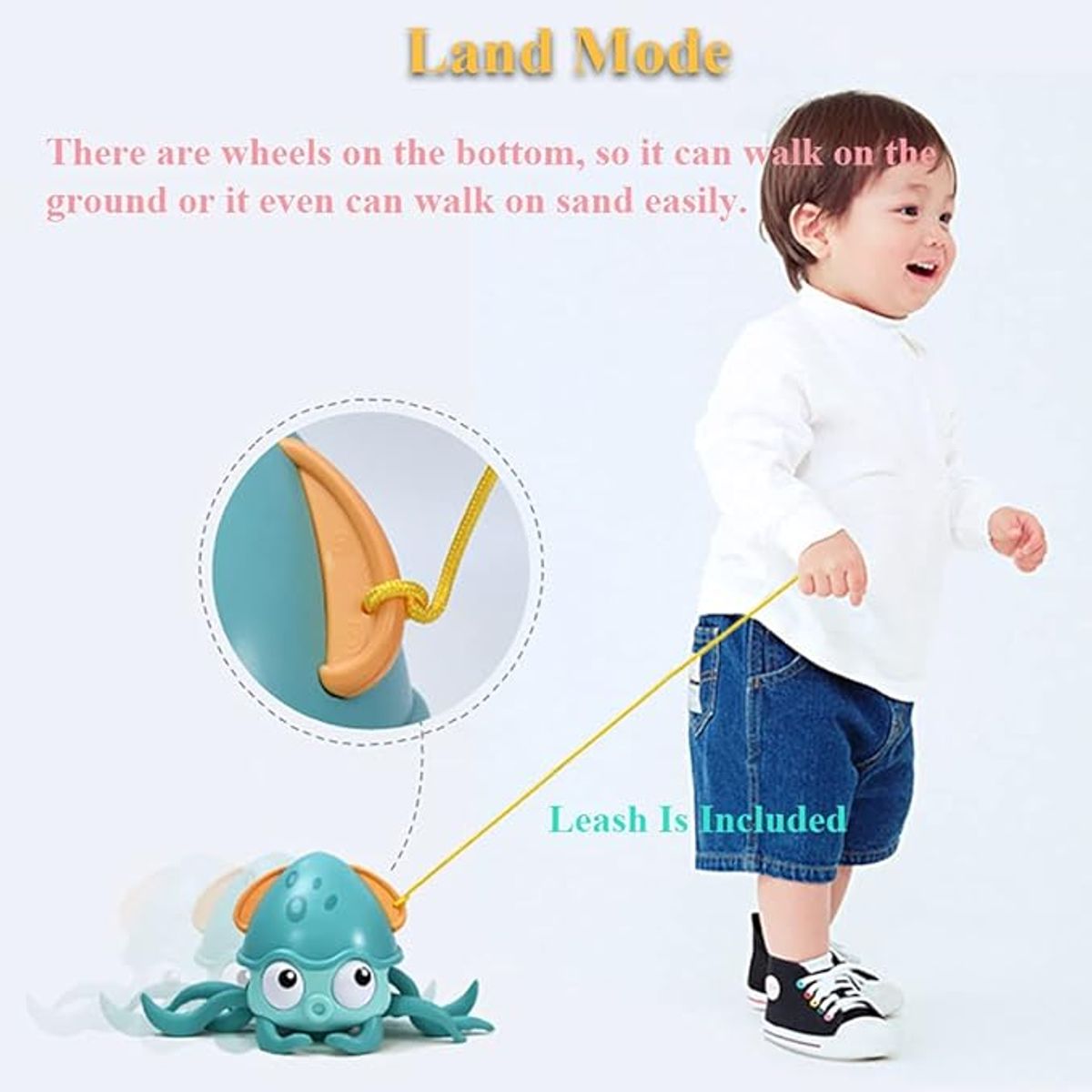 VATYERTY - Juguete de bañera con pulpo anfibio de dos modos