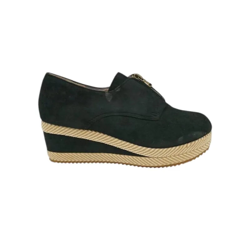 HERIEL - Zapato Panchita Negra Gamuza