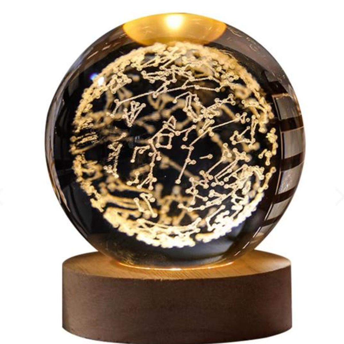 GENERICO - Lampara De Noche Bola De Cristal Led Constelación 3D