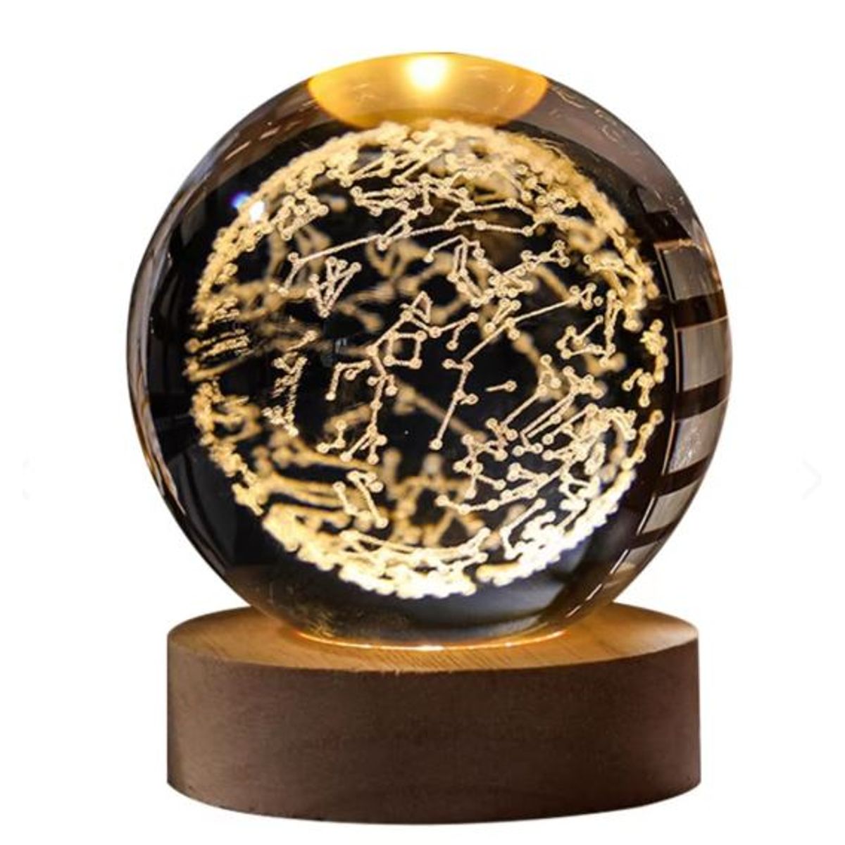 GENERICO - Lampara De Noche Bola De Cristal Led Constelación 3D