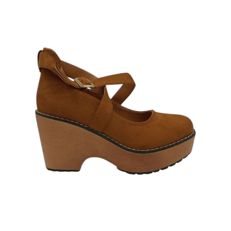 HERIEL - Zapato Café Gamuza Plataforma