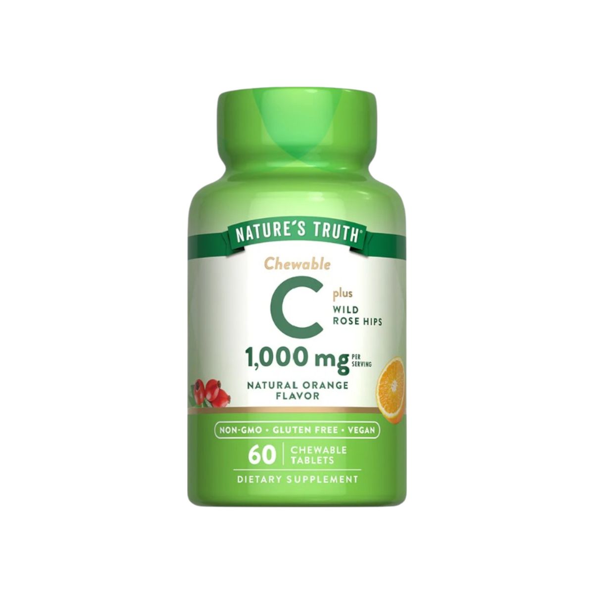 NATURE'S TRUTH - VITAMINA C 60 TABLETAS MASTICABLES 1000MG - NATURE'S TRUTH
