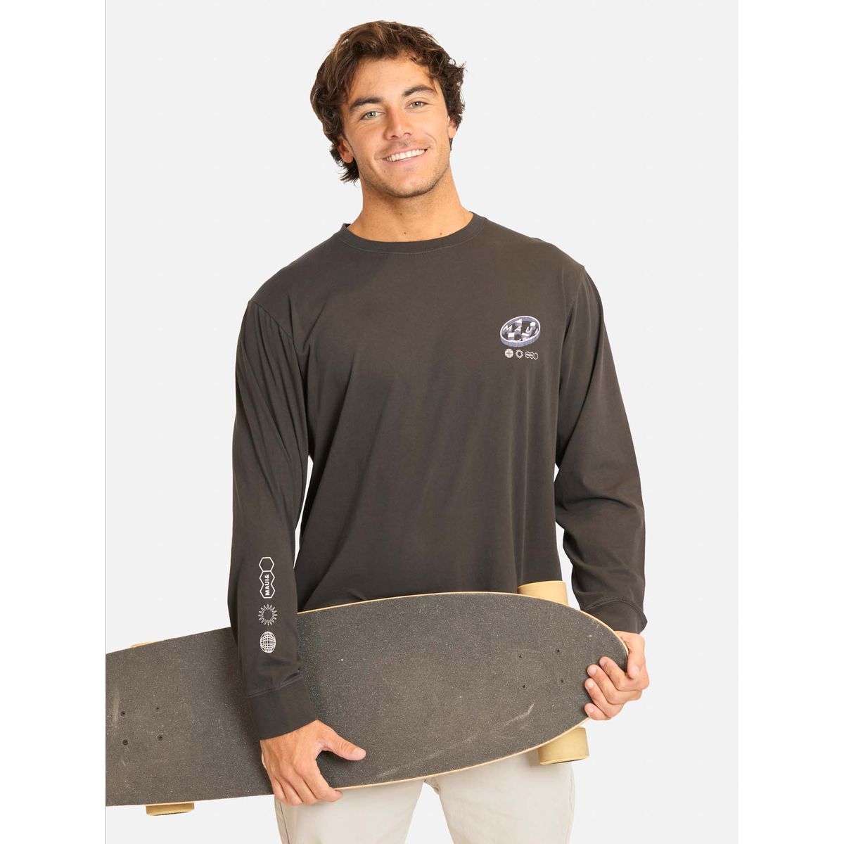 MAUI AND SONS - Polera ML Matec Negro Hombre Maui And Sons - Negro