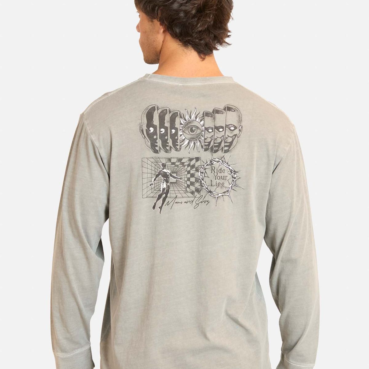 MAUI AND SONS - Polera ML Maviz Gris Hombre Maui And Sons - Gris