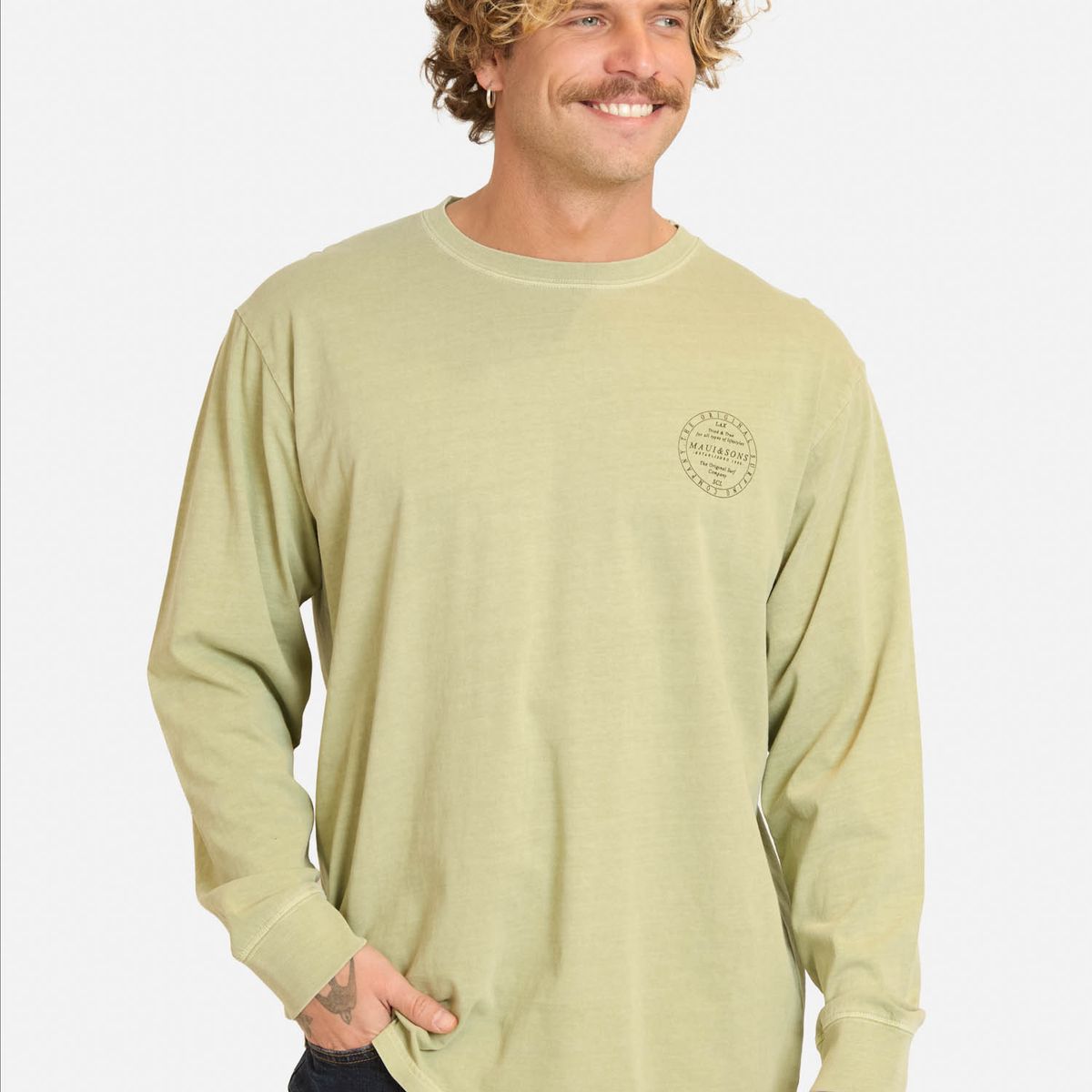 MAUI AND SONS - Polera ML Menoy Verde Hombre Maui And Sons - Verde