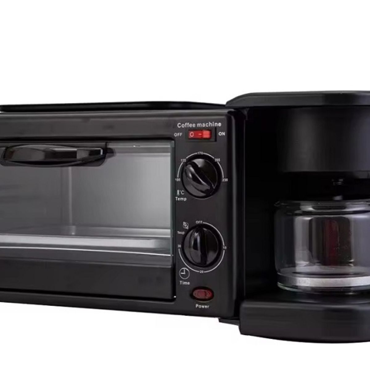 GENERICO - Máquina de Desayuno Multifunción 3 en 1 Horno,Cafetera y Sartén