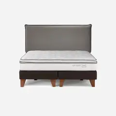 ROSEN - Cama Classique+ 2 Plazas + Respaldo Maurice Grafito