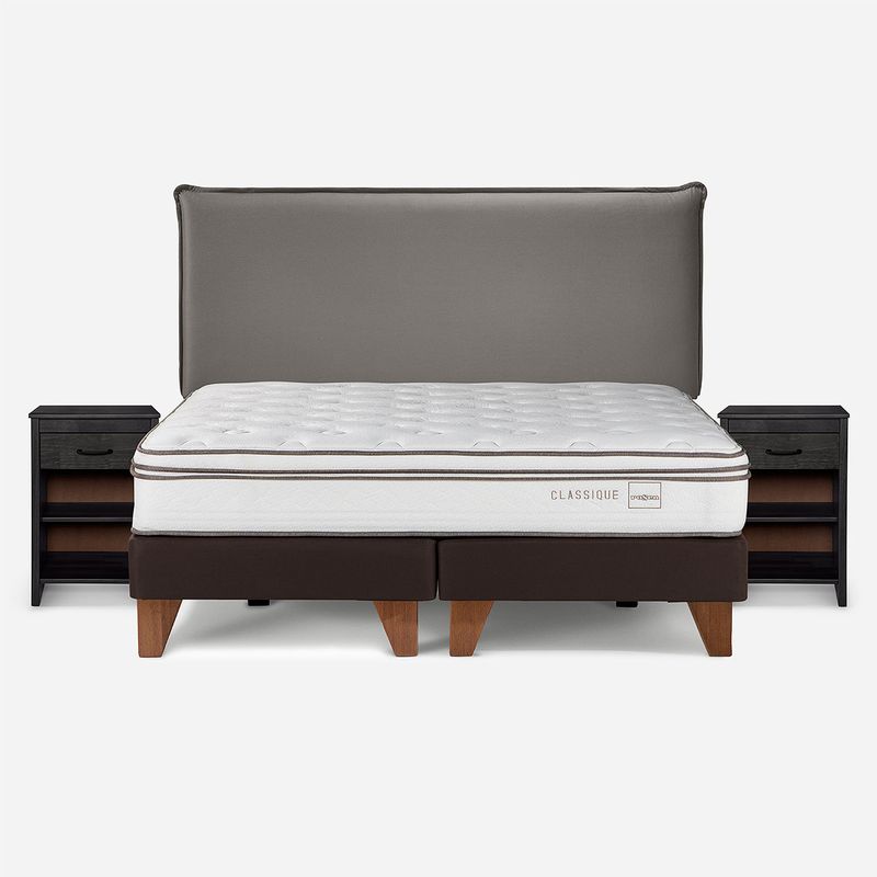 ROSEN - Cama Classique+ King + Muebles Maurice Grafito