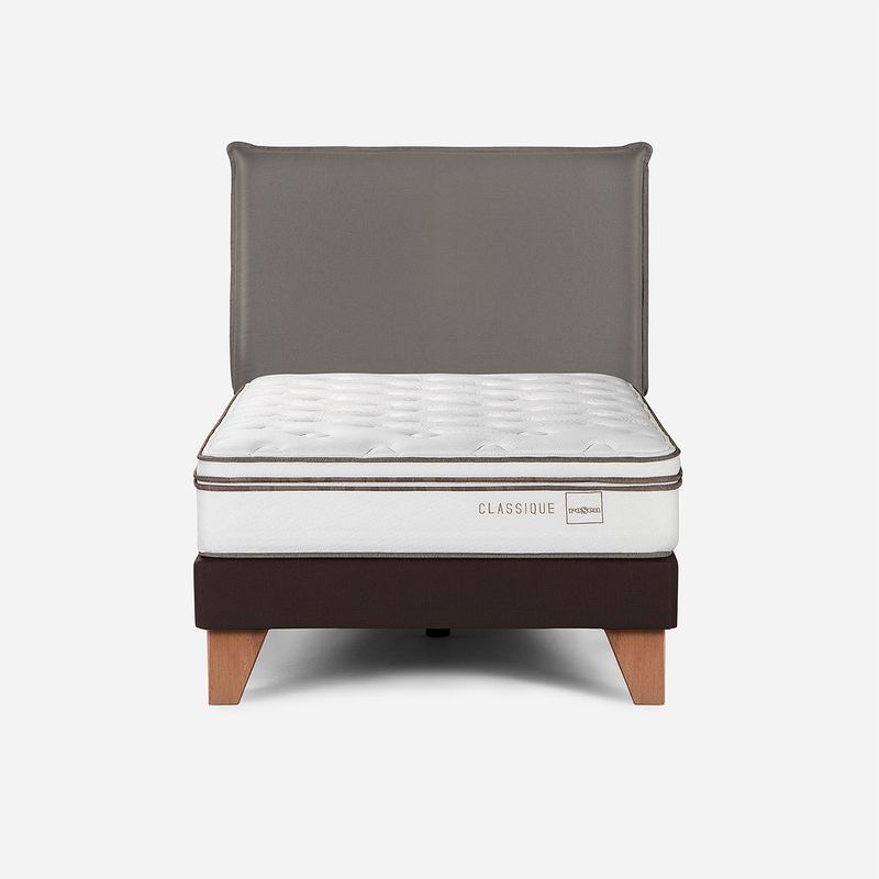 ROSEN - Cama Classique+ 1,5 Plazas + Respaldo Maurice Grafito