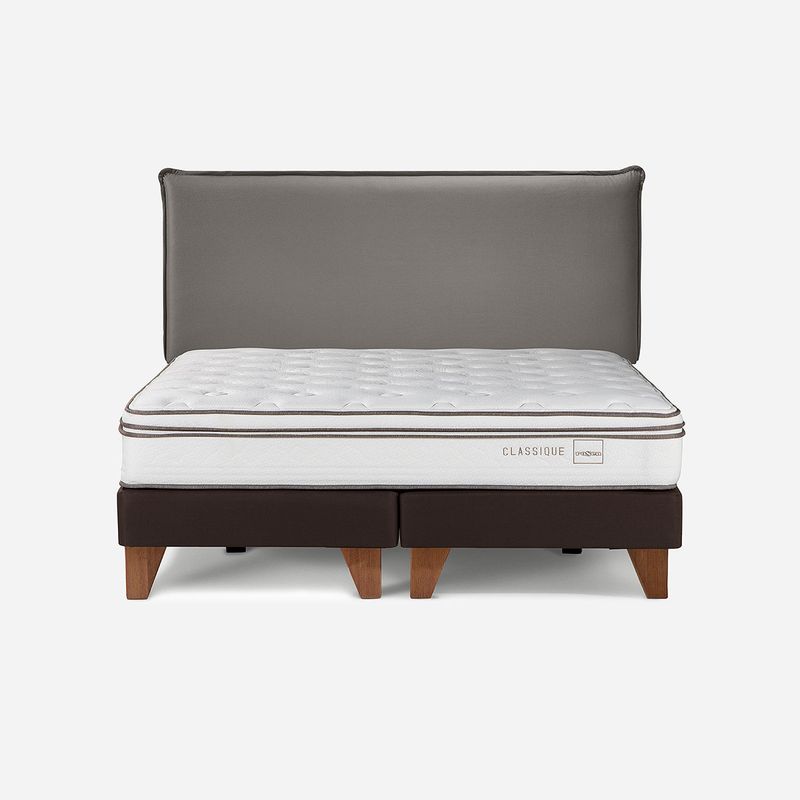 ROSEN - Cama Classique+ King + Respaldo Maurice Grafito