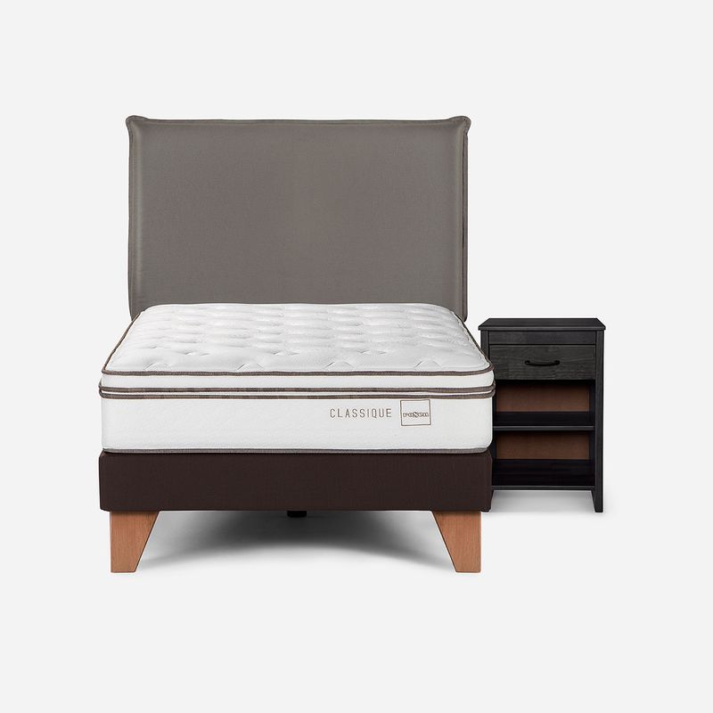 ROSEN - Cama Classique+ 1,5 Plazas + Muebles Maurice Grafito
