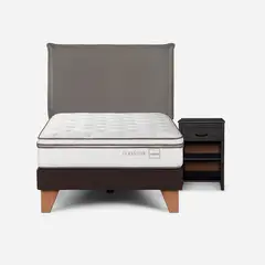 ROSEN - Cama Classique+ 1,5 Plazas + Muebles Maurice Grafito