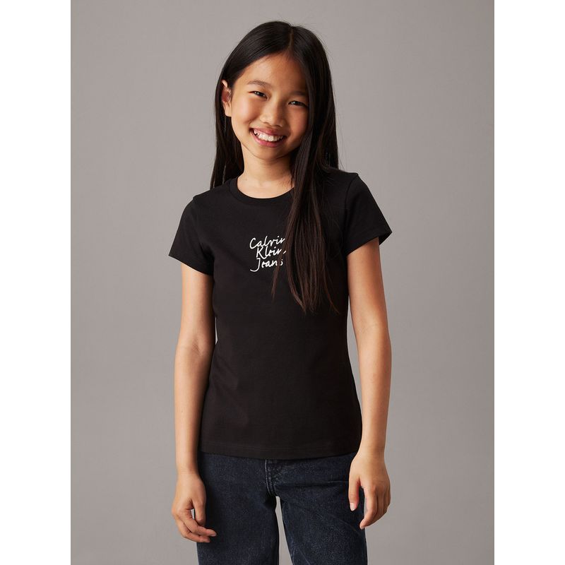 CALVIN KLEIN - Polera slim con logo Negro Calvin Klein
