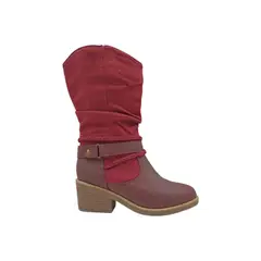 HERIEL - Bota Burdeos Gamuza Mujer