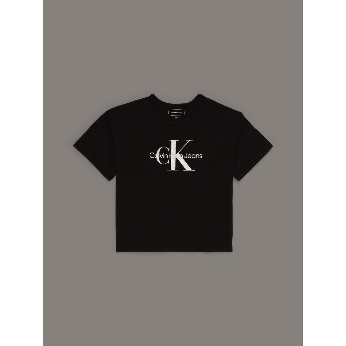 CALVIN KLEIN - Polera Niña Monologo Glitter Negro Calvin Klein