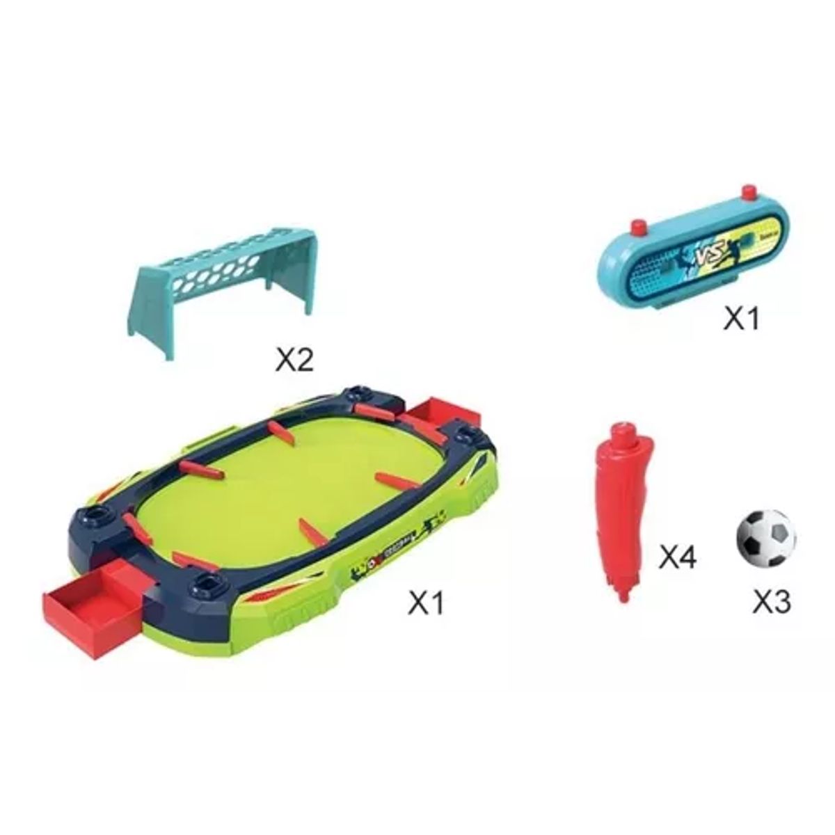 GENERICO - Mini futbolito de mesa tipo flipper rojo
