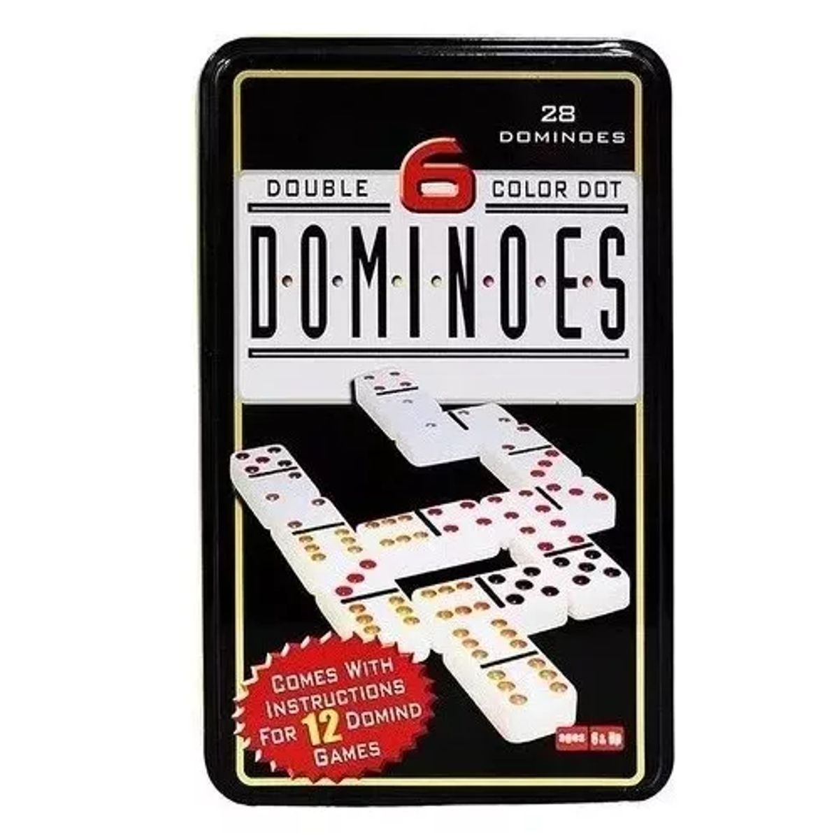 GENERICO - Dominó de colores estuche metálico 28 piezas metálico