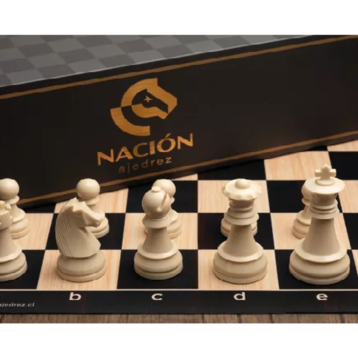 GENERICO - Tablero de ajedrez profesional tipo madera con set ABS
