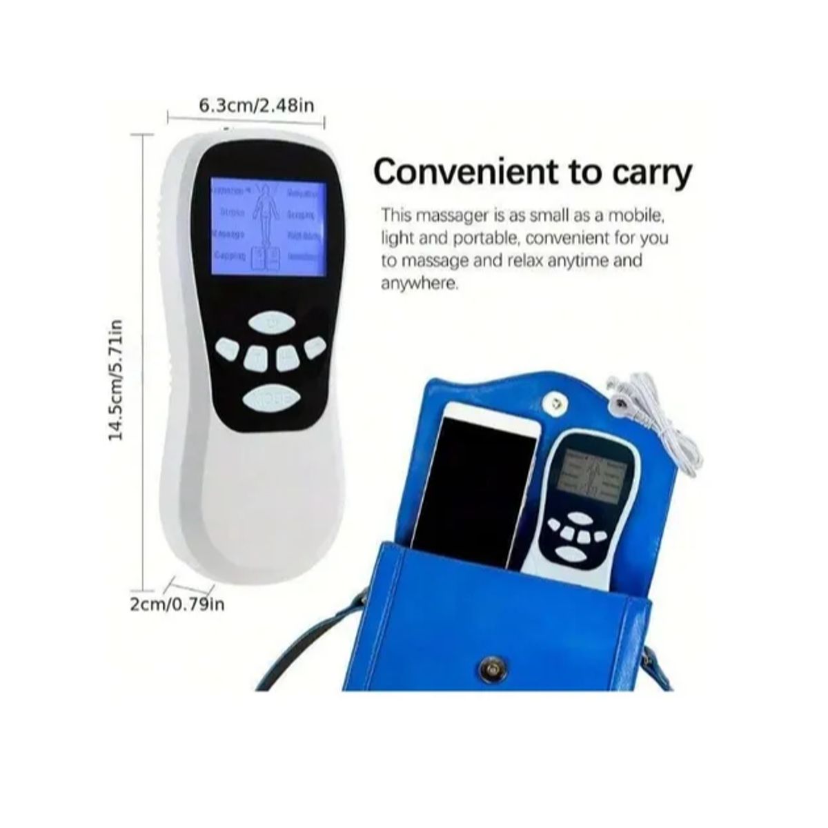 GENERICO - Masajeador Tens Electroestimulador 4 Parches Alivia / 12822