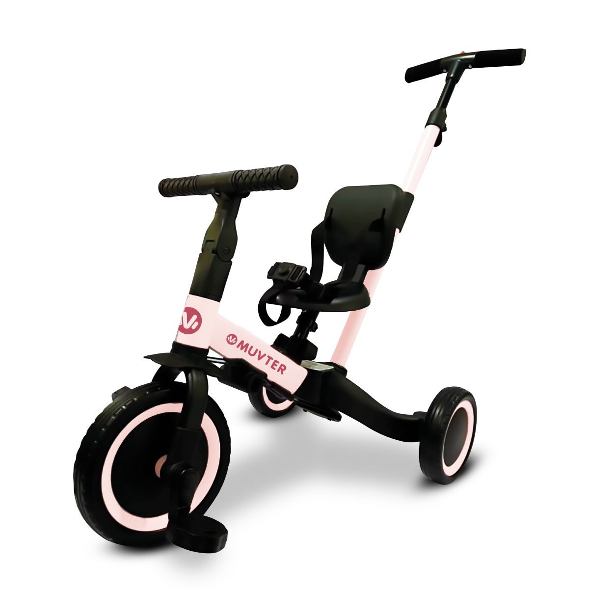 MUVTER - Triciclo Multifuncional 5 en 1 Muvter Ride Rosado