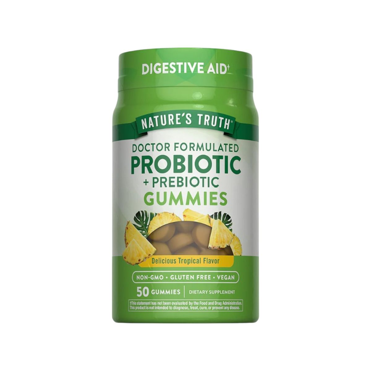 NATURE'S TRUTH - PROBIOTICOS + PREBIOTICOS 50 GOMITAS SABOR TROPICAL - NATURE'S TRUTH