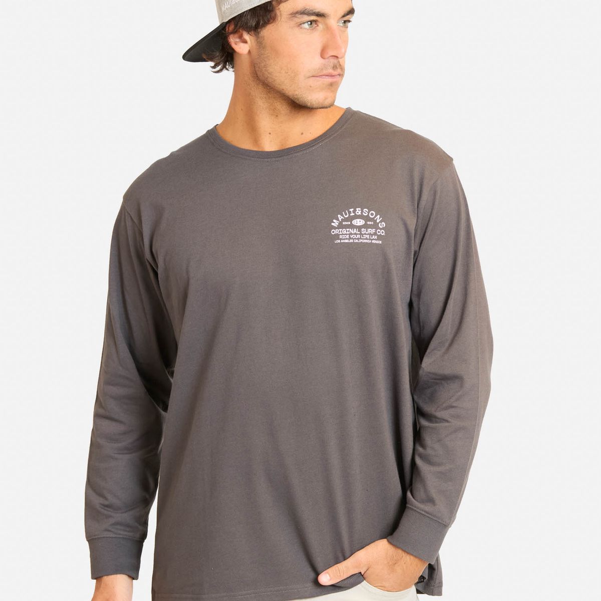 MAUI AND SONS - Polera ML Pirel Gris Hombre Maui And Sons - Gris