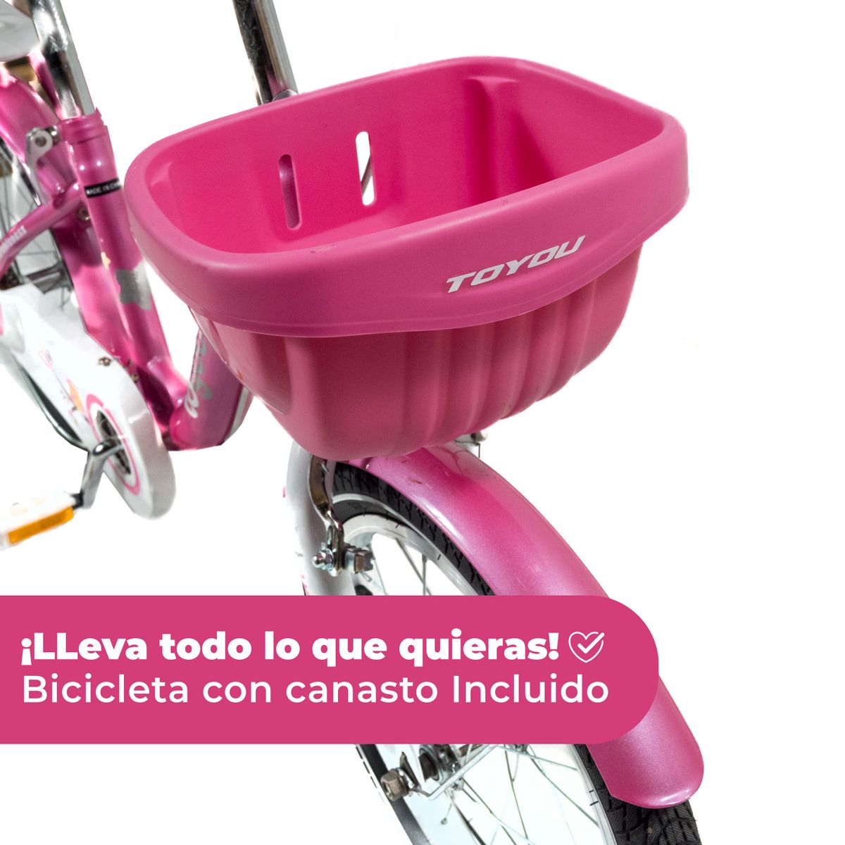 MUNDO ONLINE - Bicicleta Niña Infantil De Paseo Pink Owl Rueditas Aro 16