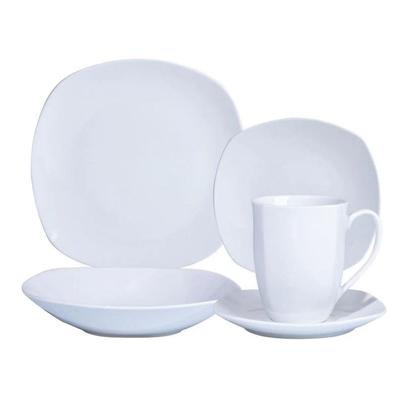 HALLEN - Juego De Vajilla 30 Piezas Porcelana 30 Piezas Blanco