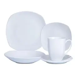 HALLEN - Juego De Vajilla 30 Piezas Porcelana 30 Piezas Blanco