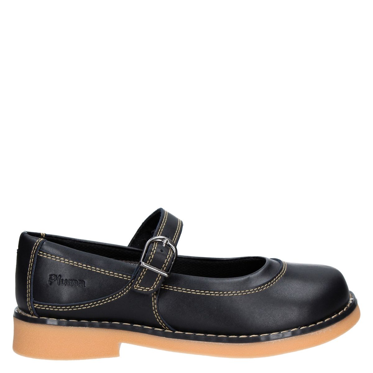 PLUMA - Calzado Escolar Niña Cuero Negro Pluma (36 a 40)