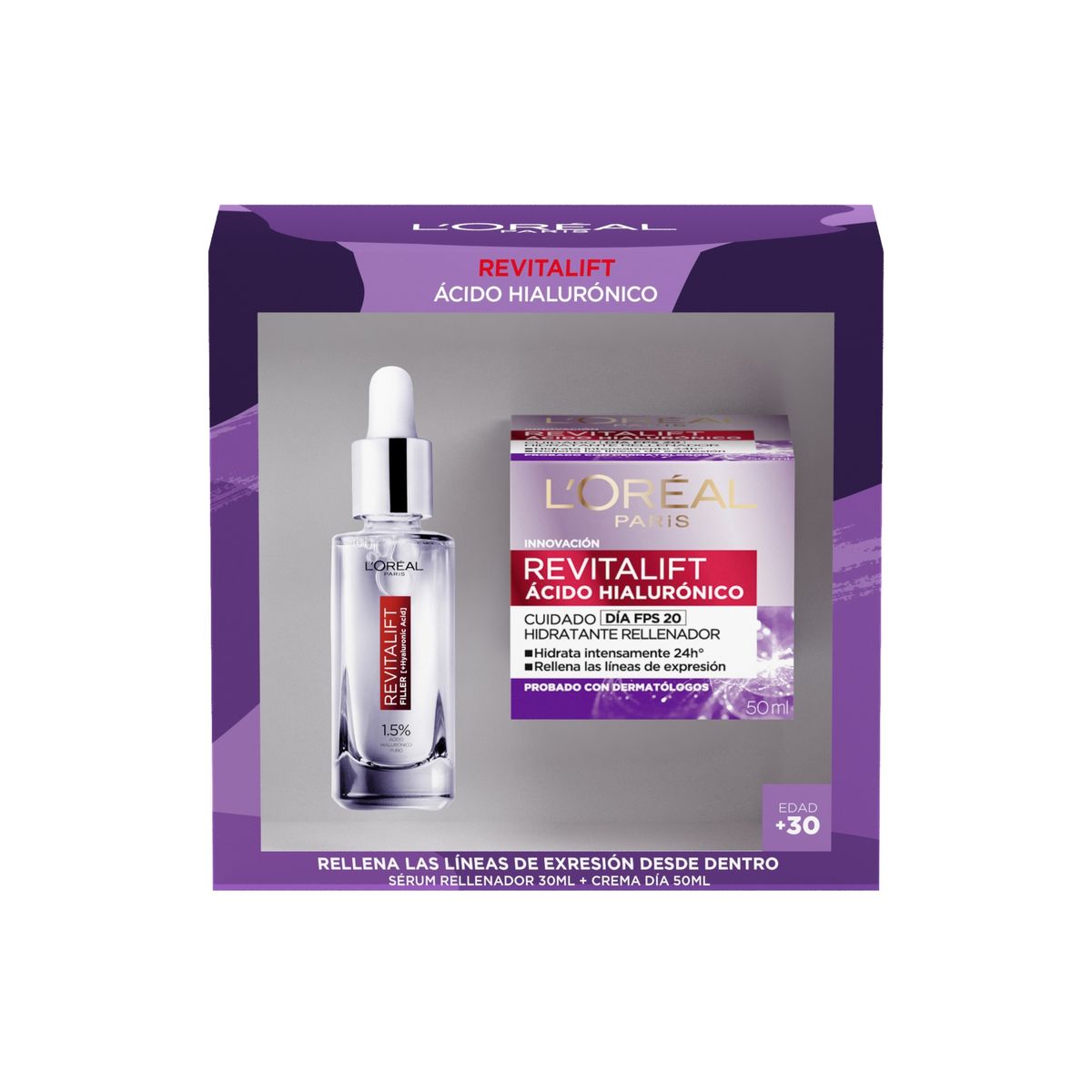 DERMO EXPERTISE - Rutina Antie Edad Revitalivt Acido Hialuronico Serum + Crema Dia Dermo Expertise